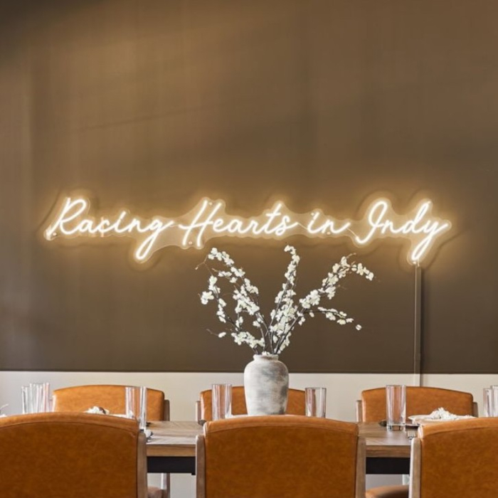 Warm White Custom Neon® quote sign for Indianapolis AirBnB @somerleddesigns