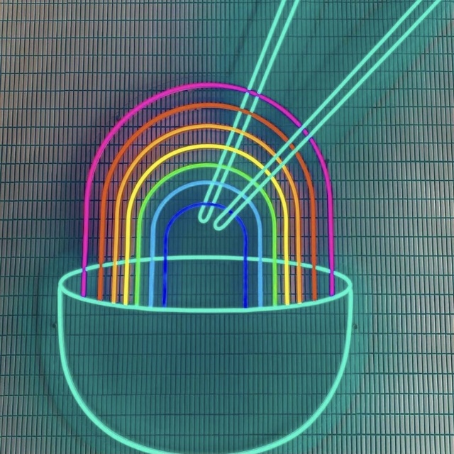Mutlicolor Custom Neon® wall art sign @eatatbento