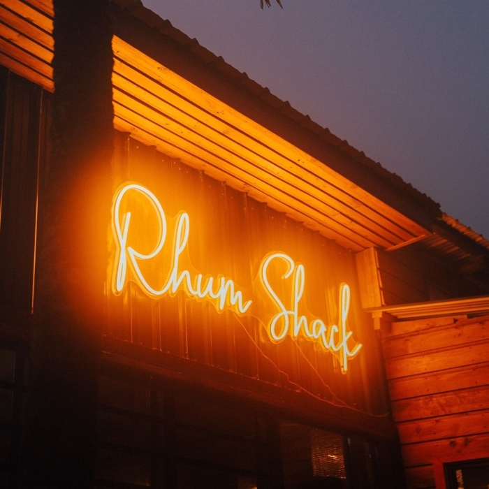 Outdoor yellow Custom Neon® name sign @muyonoresorts