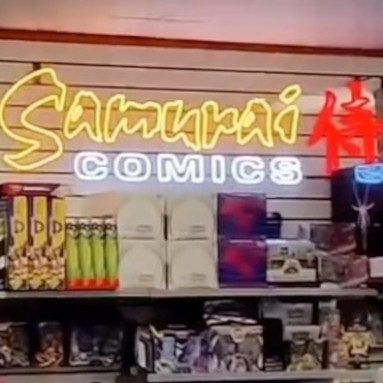 Warm white, red & white Custom Neon® logo sign @samurai_comics