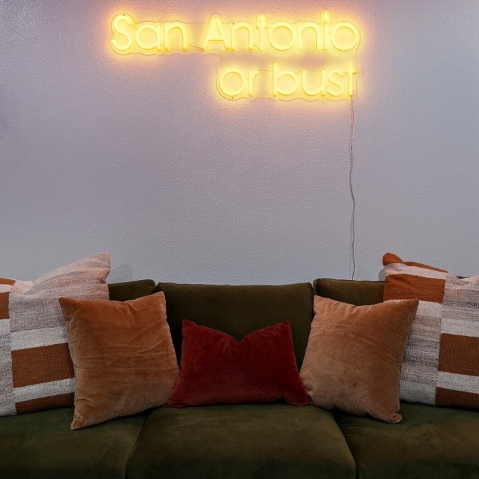 Custom Neon® sign for San Antonio vacation rental @hometeamvacationrentals