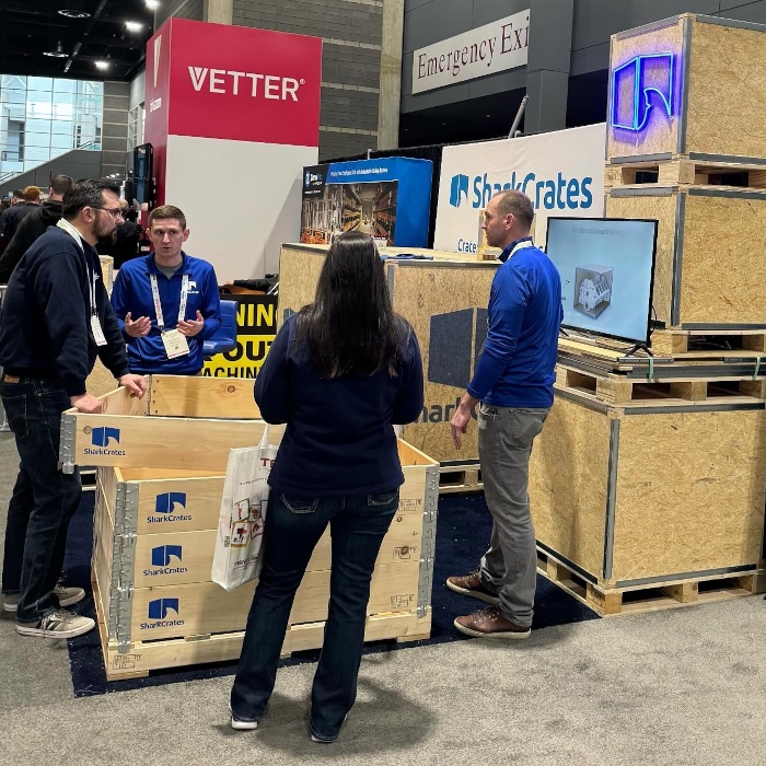 Deep blue Milwaukee tradeshow Custom Neon® sign @sharkcrates