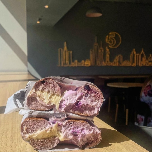 Warm white bakery Custom Neon® wall art @5boroughbagels