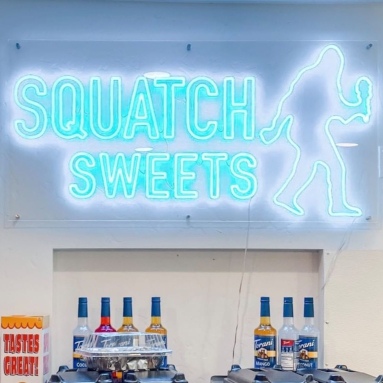 Multicoloured Custom Neon® sign for Columbus desert shop @squatchsweets