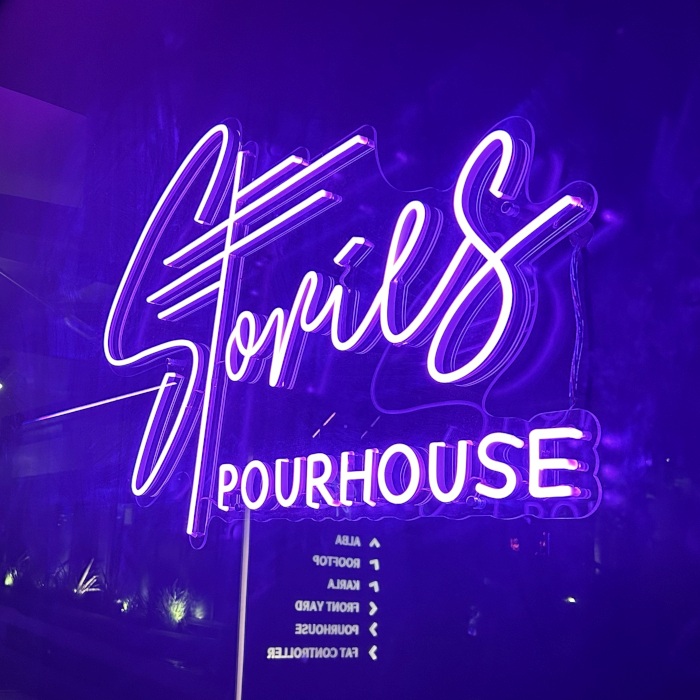 Custom Neon® color changing LED neon Stories Pourhouse sign @stories.au