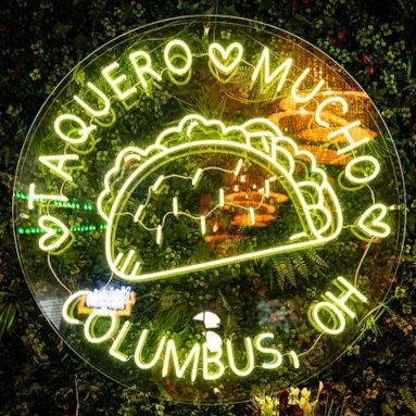 Columbus Mexican restaurant sign by Custom Neon® @lupitasmexicancuisine