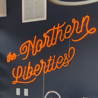 White word sign for office by Custom Neon® @teamplanes