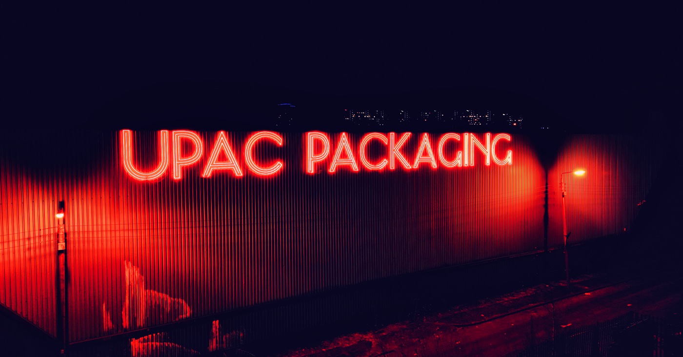 Custom Neon® huge outdoor sign for upac.co.uk