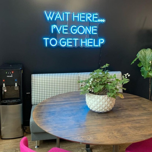 Funny blue neon quote sign by Custom Neon® @elevatedesignllc
