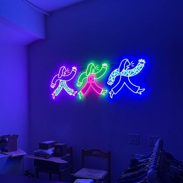 Multicoloured wall art by Custom Neon® @smalltalkshop