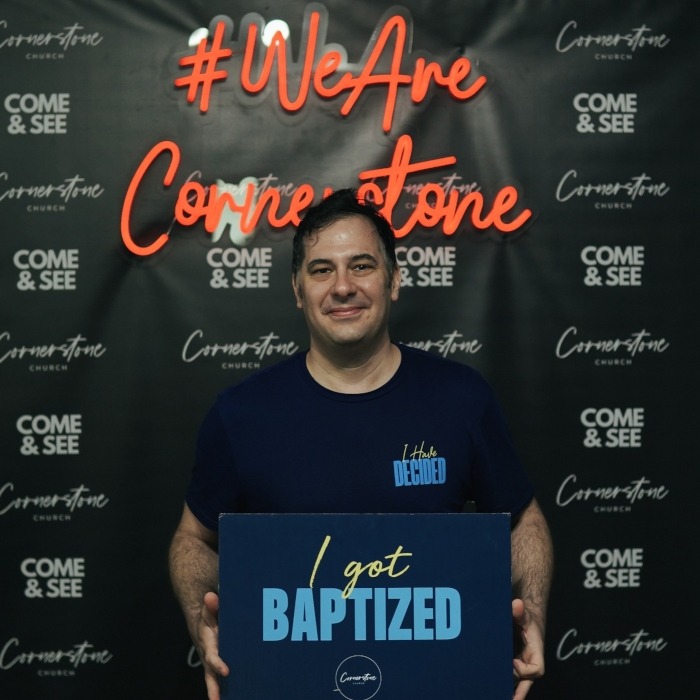 Orange hashtag sign by Custom Neon® @cornerstonechurch